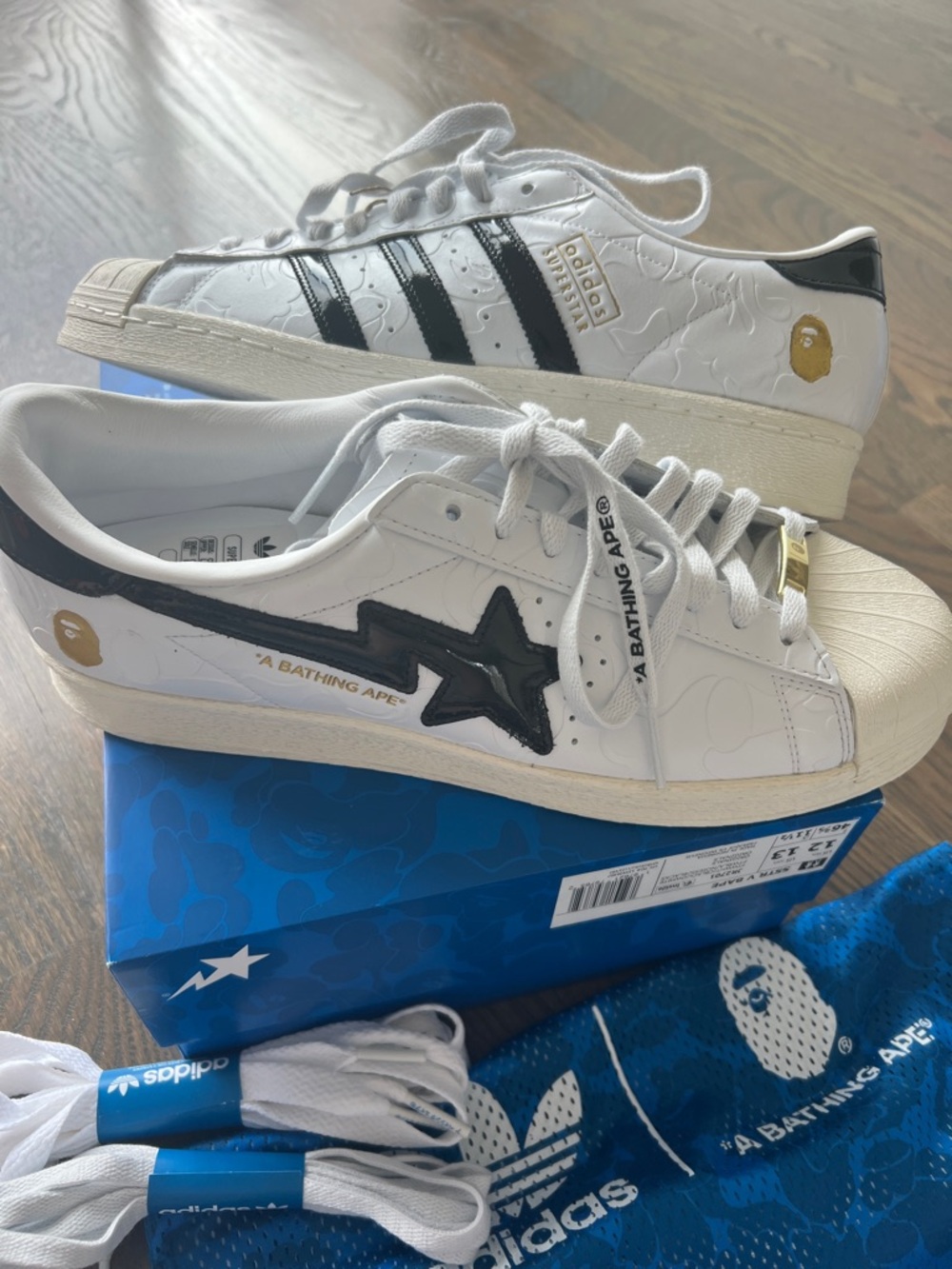 New 2025 BAPE x adidas Superstar Vintage 'White Black'